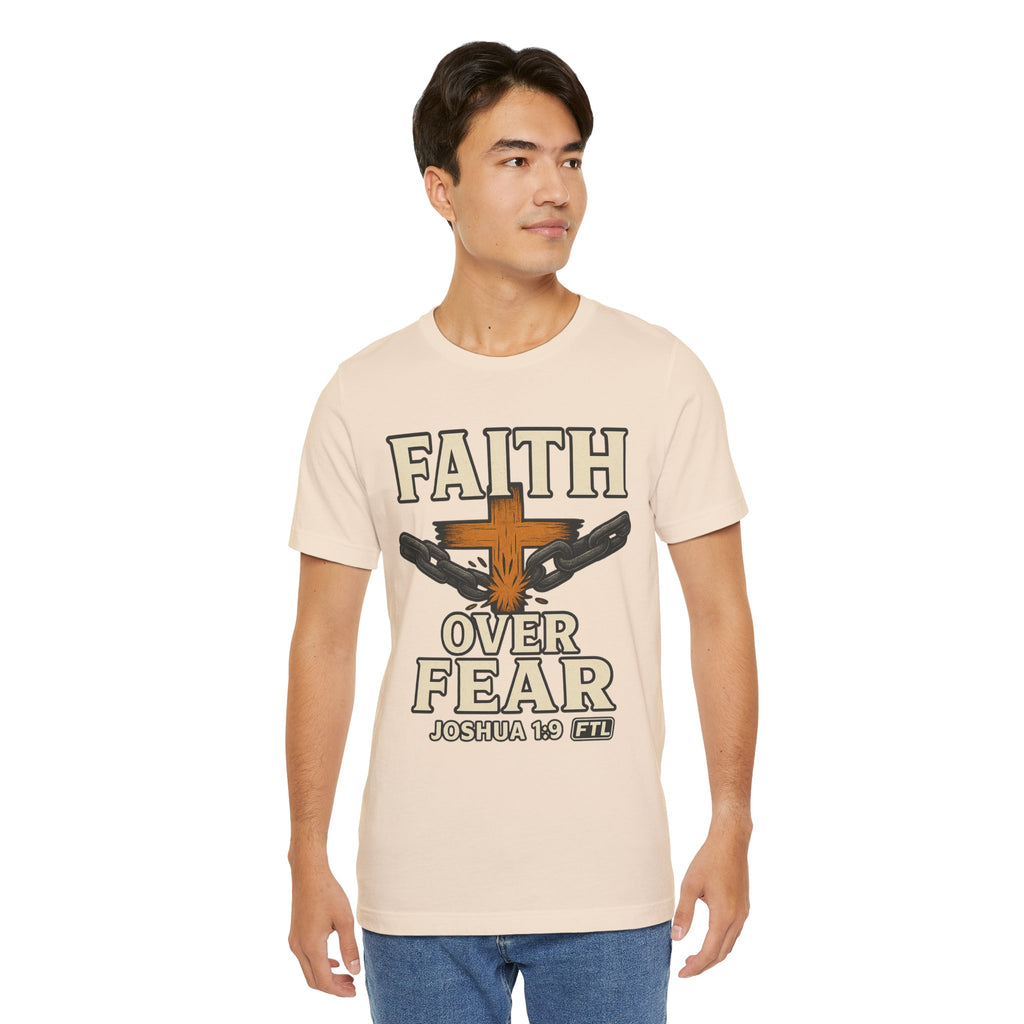 Faith Over Fear (Joshua 1:9) Unisex Jersey Short Sleeve Tee