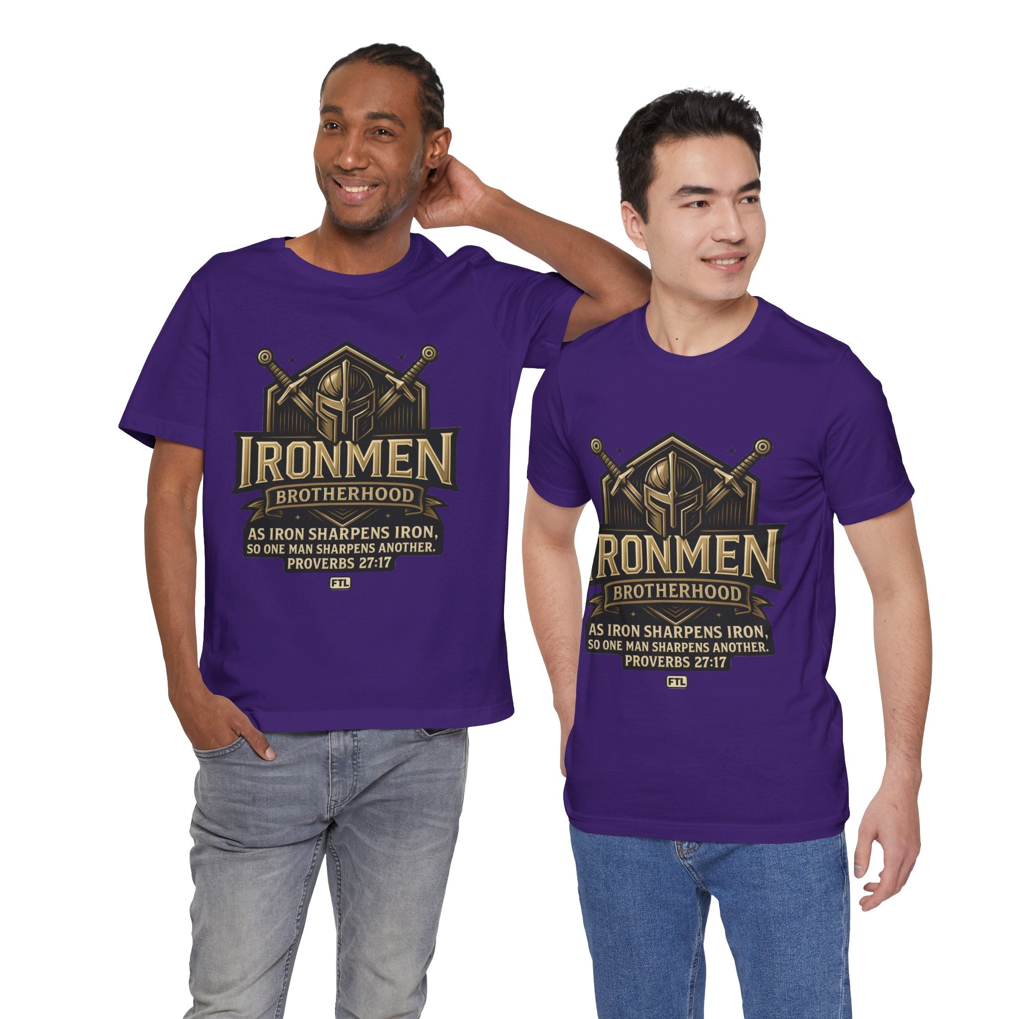 Ironmen Brotherhood (Proverbs 27:17) Unisex Jersey Short Sleeve Tee
