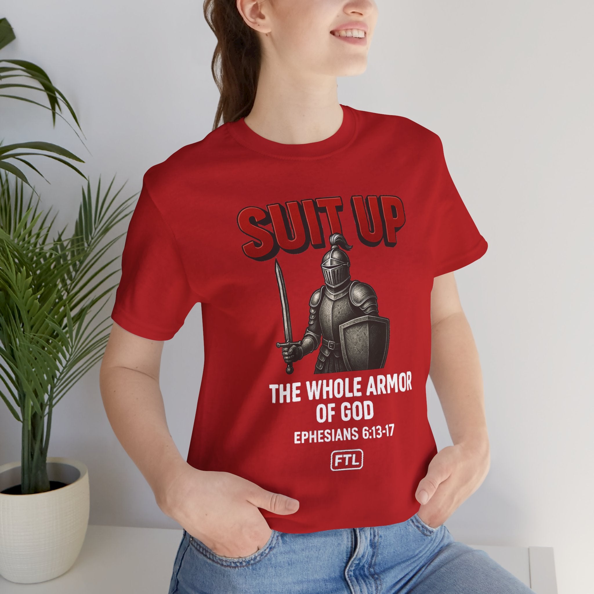Suit Up (Ephesians 6:13–17) Unisex Jersey Short Sleeve Tee