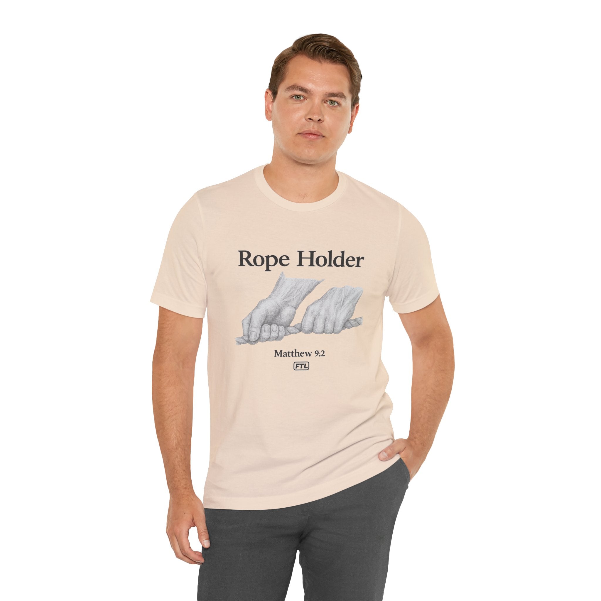 Rope Holder (Matthew 9:2) - Unisex Jersey Short Sleeve Tee