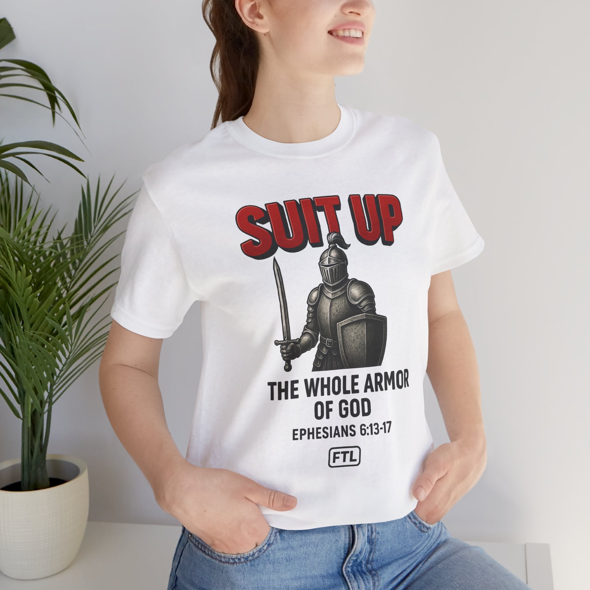 Suit Up (Ephesians 6:13–17) Unisex Jersey Short Sleeve Tee
