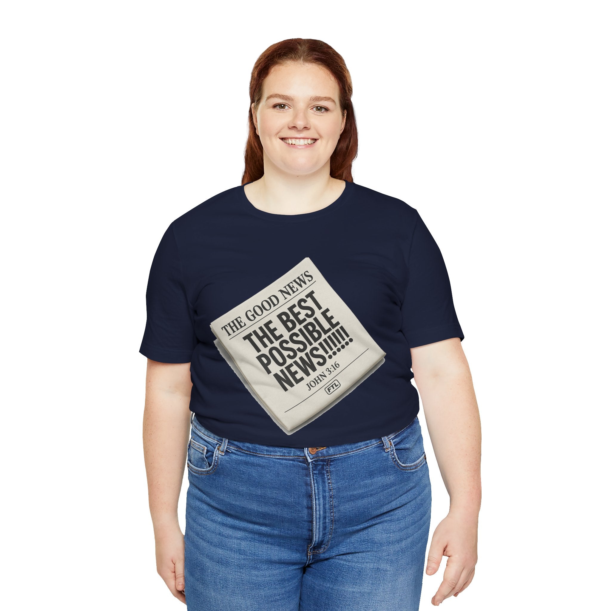 Best Possible News (John 3:16) Unisex Jersey Short Sleeve Tee