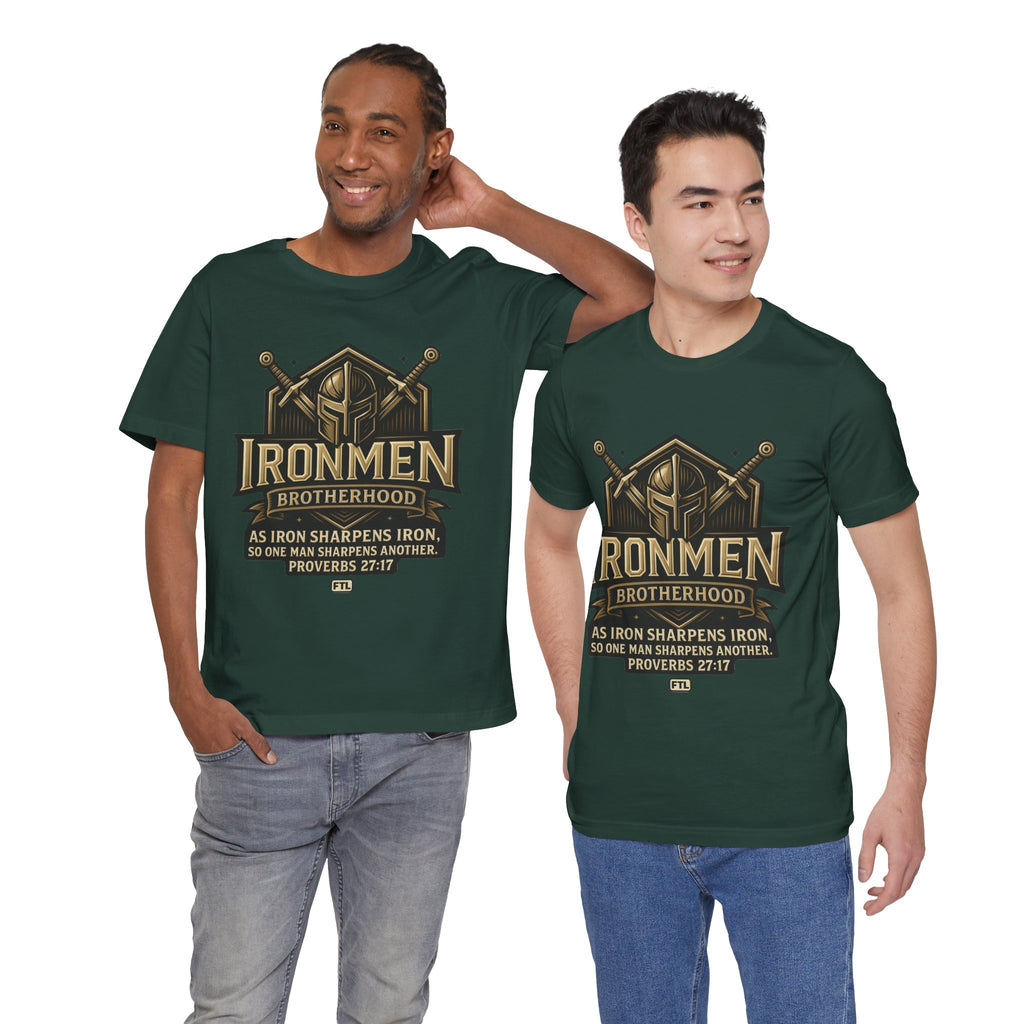 Ironmen Brotherhood (Proverbs 27:17) Unisex Jersey Short Sleeve Tee