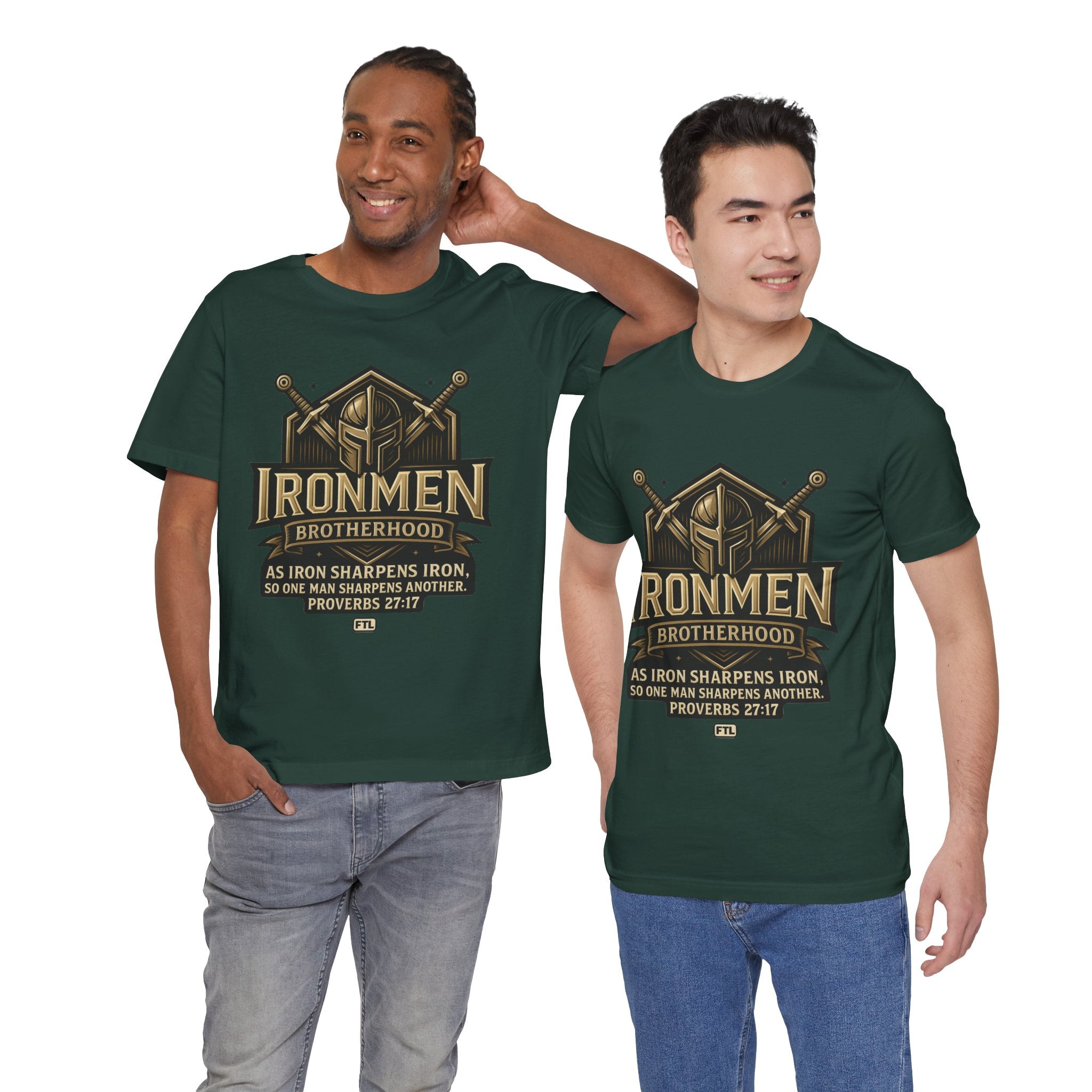 Ironmen Brotherhood (Proverbs 27:17) Unisex Jersey Short Sleeve Tee