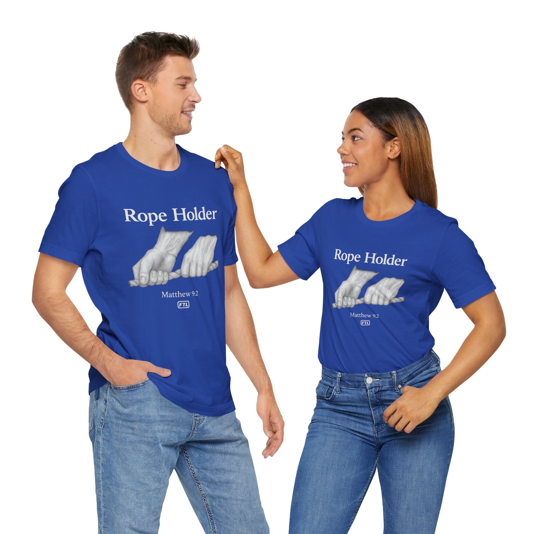 Rope Holder (Matthew 9:2) Unisex Jersey Short Sleeve Tee