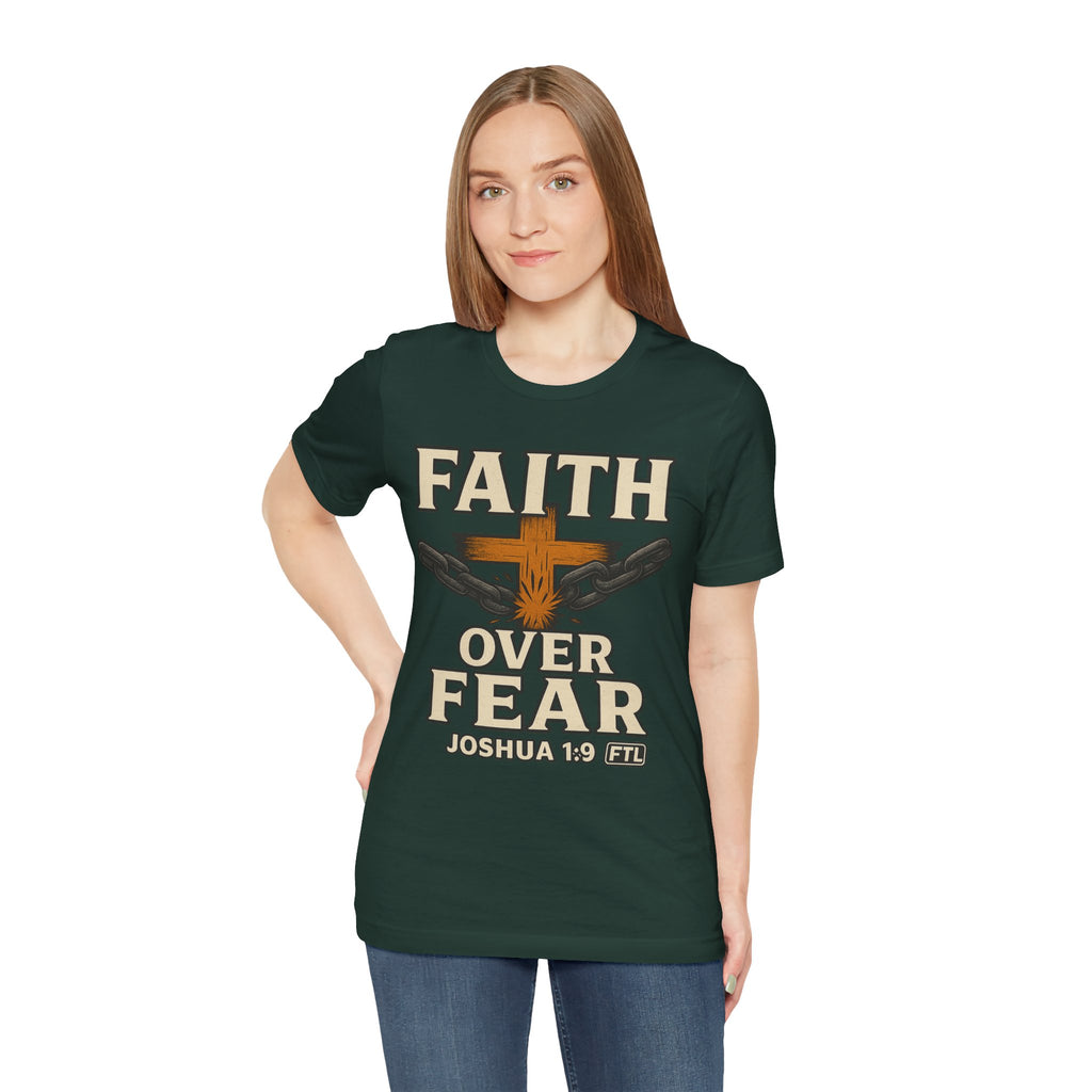 Faith Over Fear (Joshua 1:9) Unisex Jersey Short Sleeve Tee