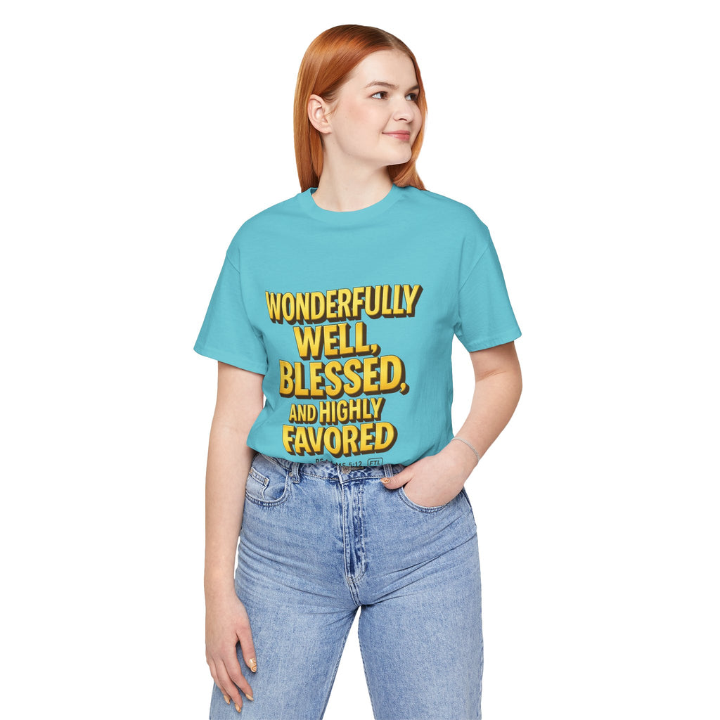 Wonderfully Well (Psalms 5:12) Unisex Jersey Short Sleeve Tee
