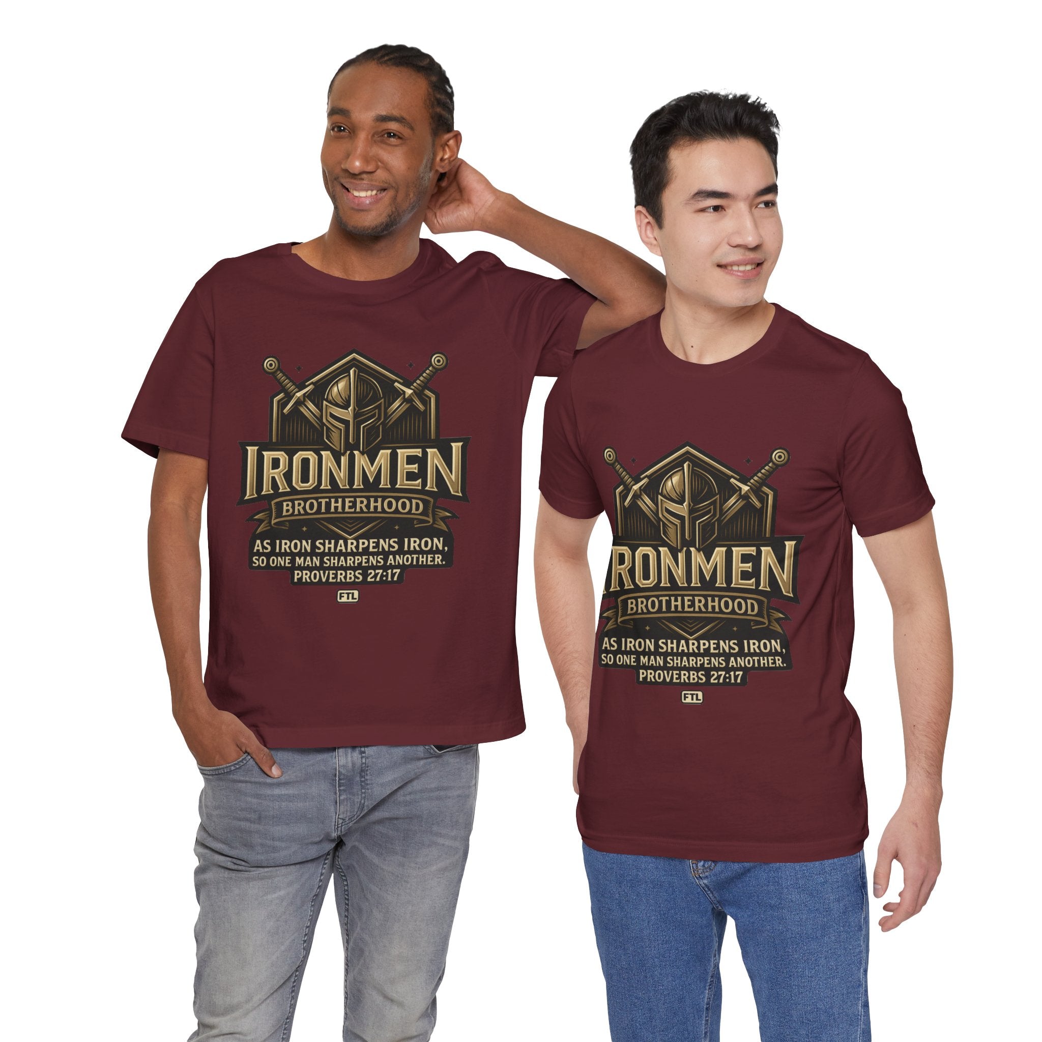 Ironmen Brotherhood (Proverbs 27:17) Unisex Jersey Short Sleeve Tee