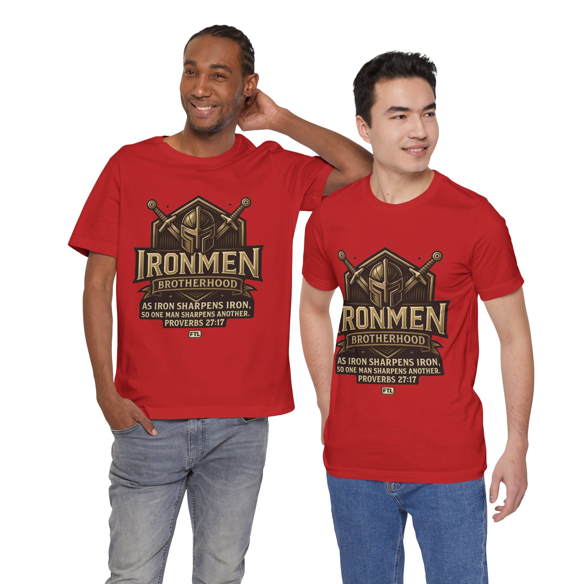Ironmen Brotherhood (Proverbs 27:17) Unisex Jersey Short Sleeve Tee