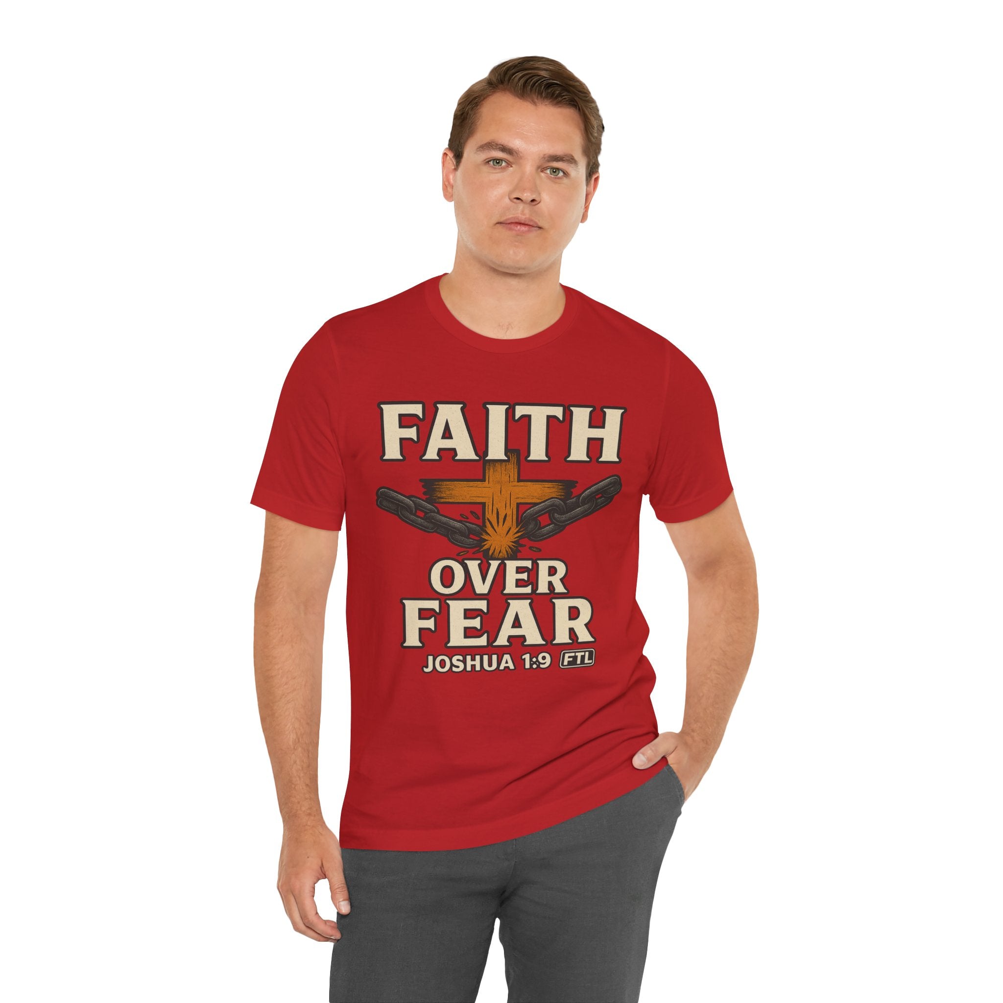 Faith Over Fear (Joshua 1:9) Unisex Jersey Short Sleeve Tee