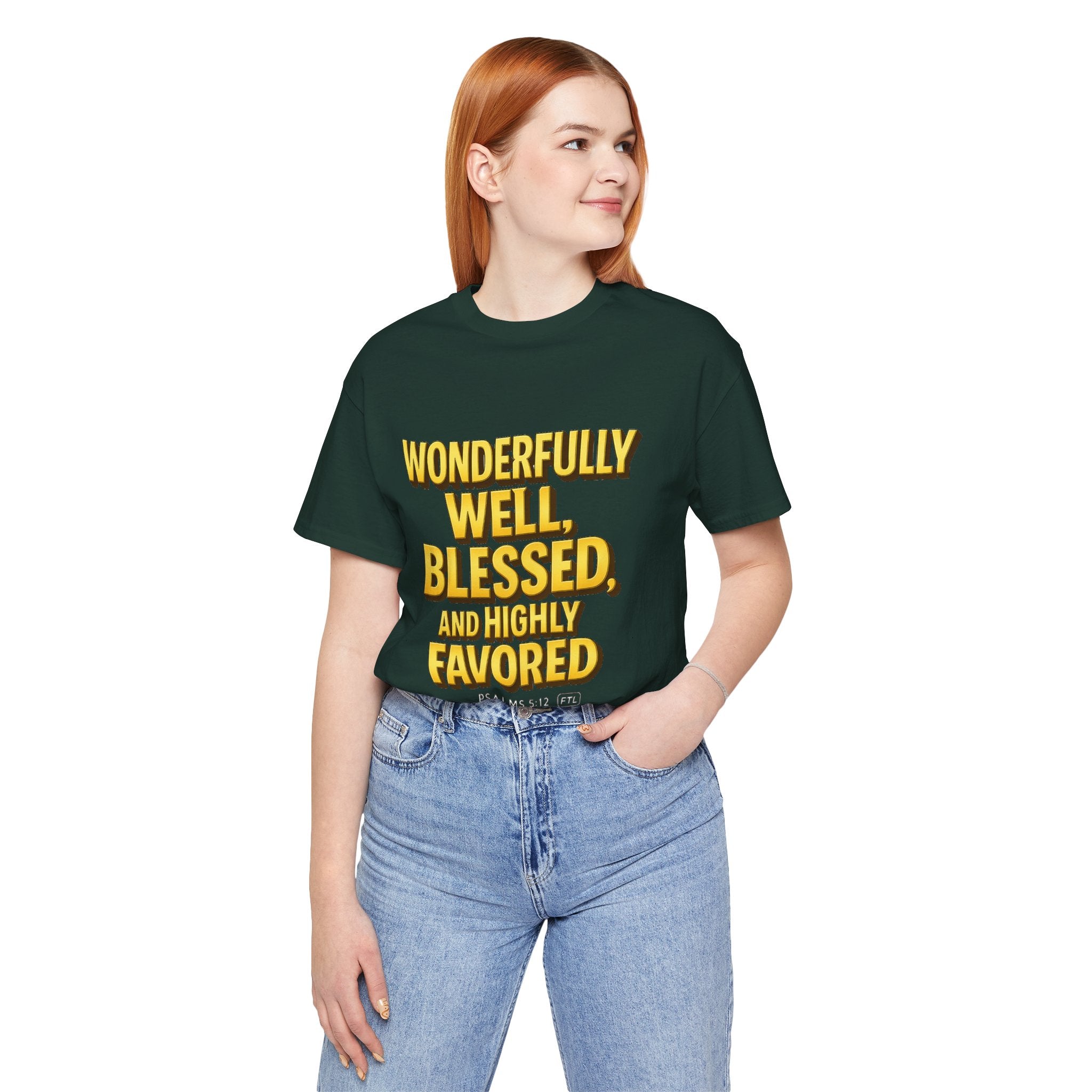 Wonderfully Well (Psalms 5:12) Unisex Jersey Short Sleeve Tee