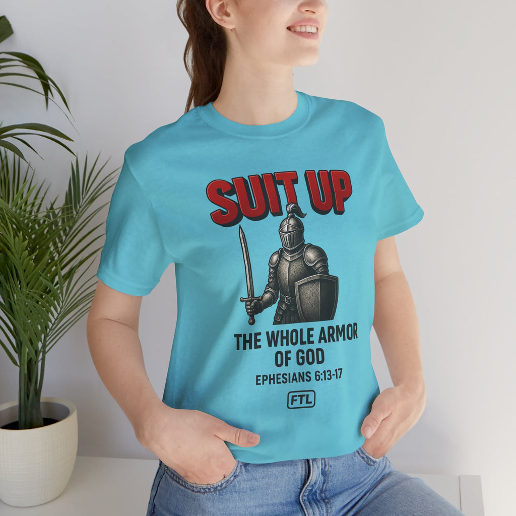 Suit Up (Ephesians 6:13–17) Unisex Jersey Short Sleeve Tee