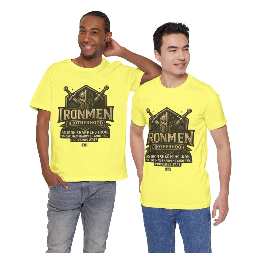 Ironmen Brotherhood (Proverbs 27:17) Unisex Jersey Short Sleeve Tee
