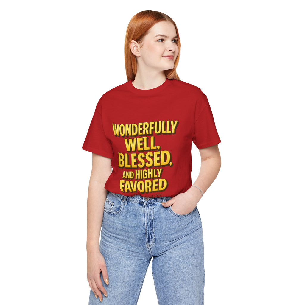 Wonderfully Well (Psalms 5:12) Unisex Jersey Short Sleeve Tee