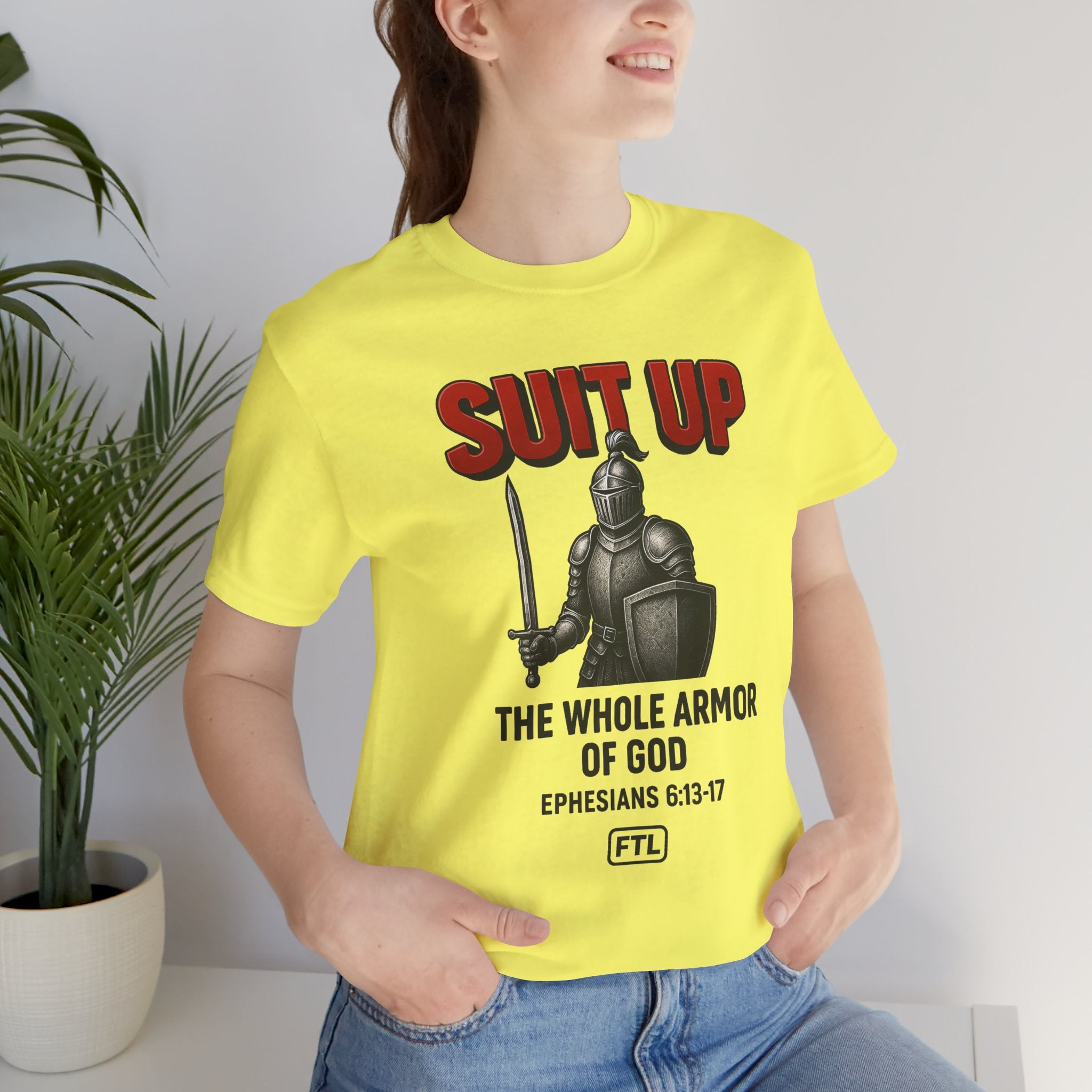 Suit Up (Ephesians 6:13–17) Unisex Jersey Short Sleeve Tee