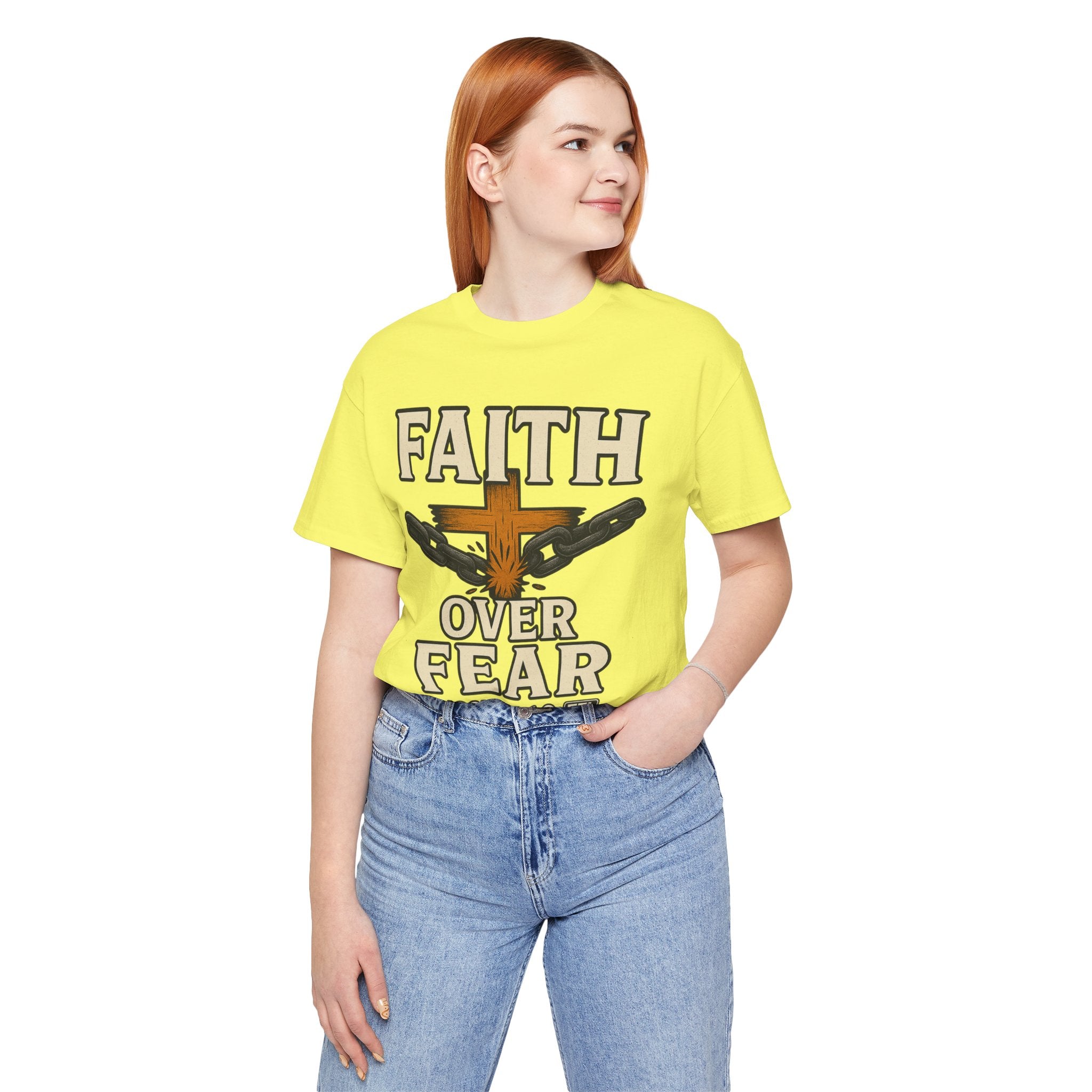 Faith Over Fear (Joshua 1:9) Unisex Jersey Short Sleeve Tee