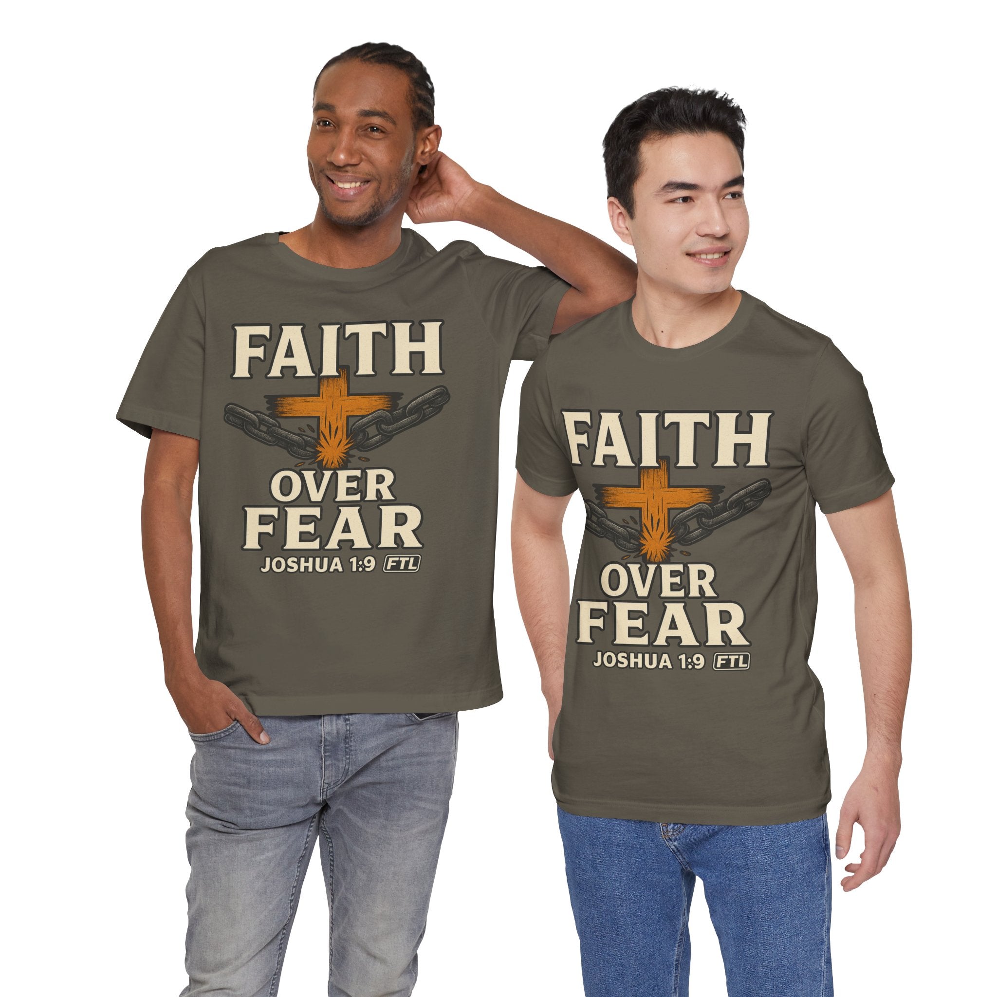 Faith Over Fear (Joshua 1:9) Unisex Jersey Short Sleeve Tee