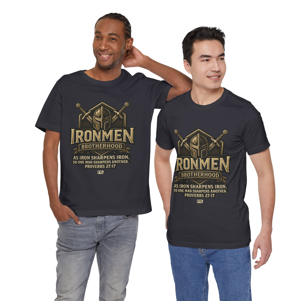 Ironmen Brotherhood (Proverbs 27:17) Unisex Jersey Short Sleeve Tee