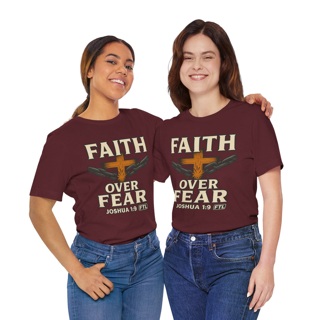 Faith Over Fear (Joshua 1:9) Unisex Jersey Short Sleeve Tee
