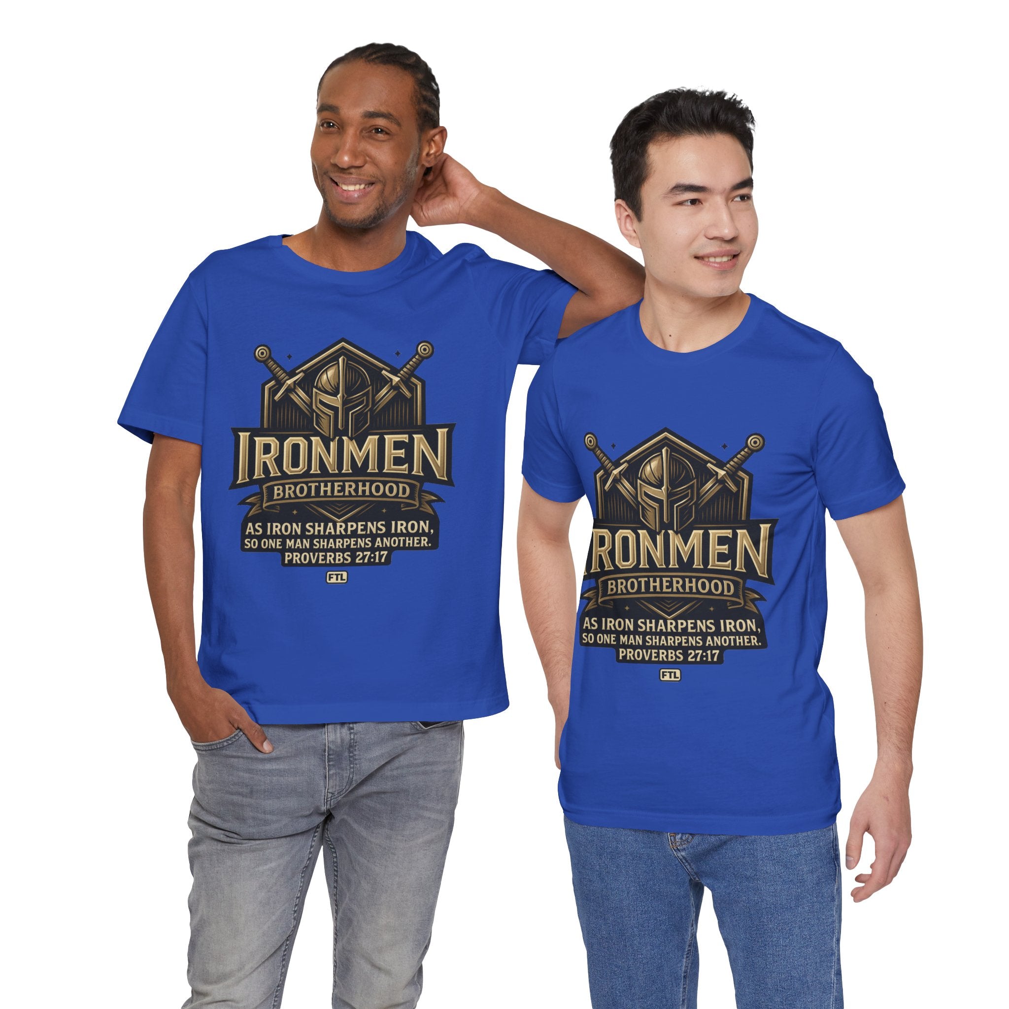 Ironmen Brotherhood (Proverbs 27:17) Unisex Jersey Short Sleeve Tee