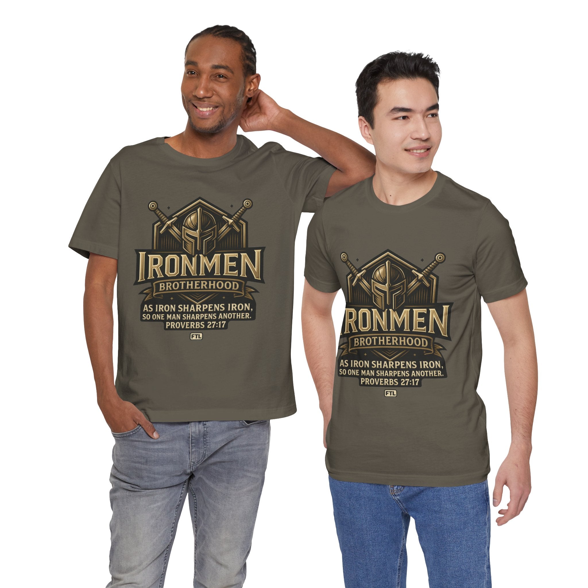 Ironmen Brotherhood (Proverbs 27:17) Unisex Jersey Short Sleeve Tee
