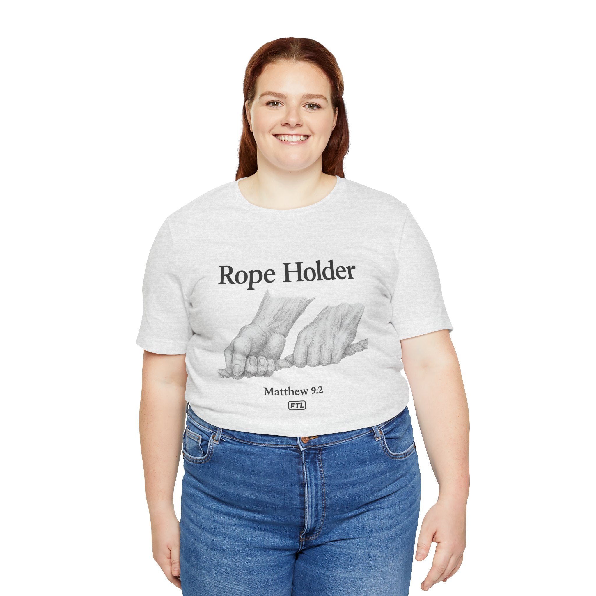 Rope Holder (Matthew 9:2) - Unisex Jersey Short Sleeve Tee