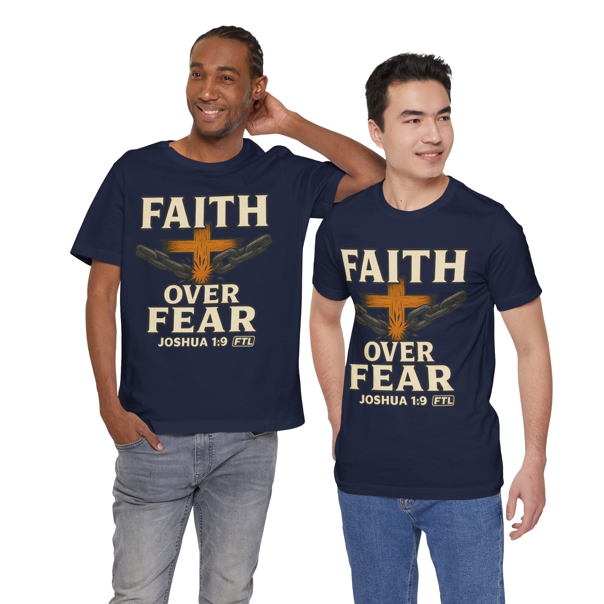 Faith Over Fear (Joshua 1:9) Unisex Jersey Short Sleeve Tee